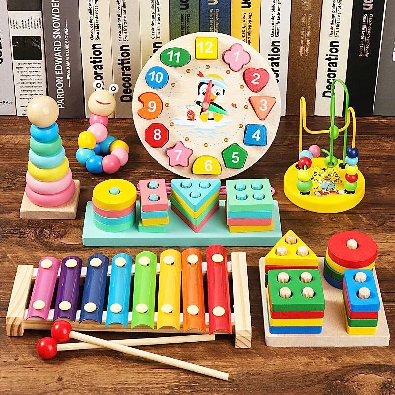 Juguetes de madera Montessori para bebés de 1, 2 y 3 años