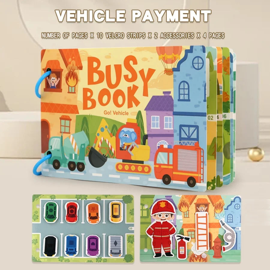 Rompecabezas Montessori ,Libro de palabras para Educación temprana para niños ,Ilustración con Pegatinas
