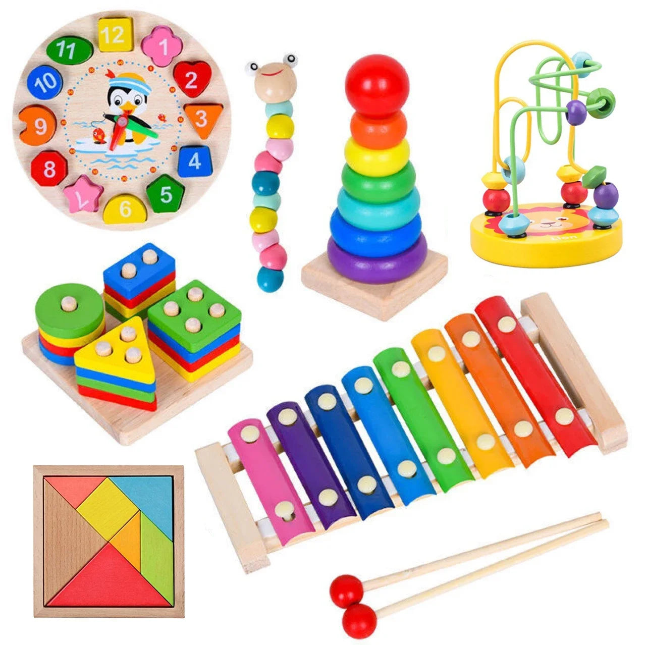 Juguetes de madera Montessori para bebés de 1, 2 y 3 años