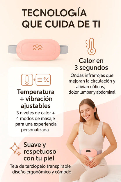Cinturón de calor y masaje para el dolor menstrual.