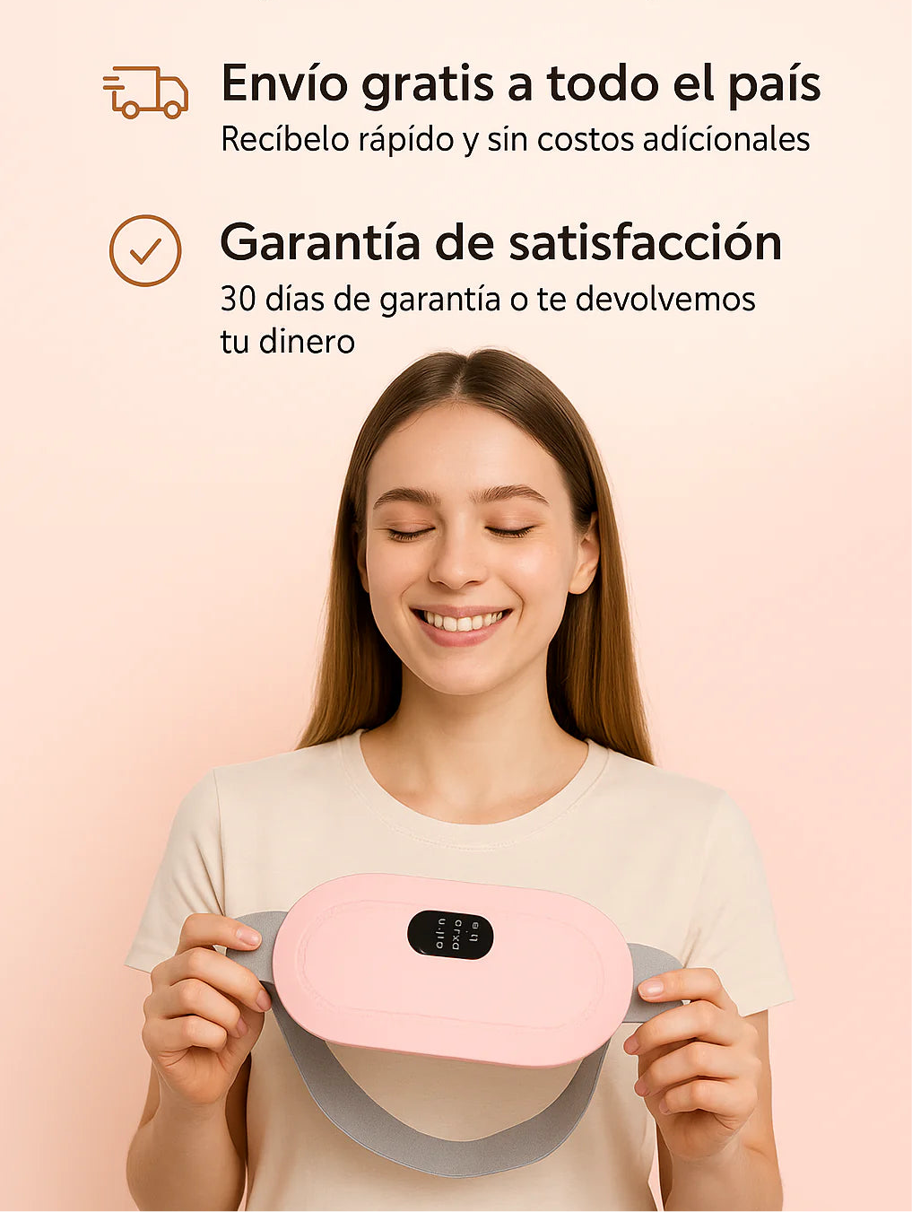 Cinturón de calor y masaje para el dolor menstrual.