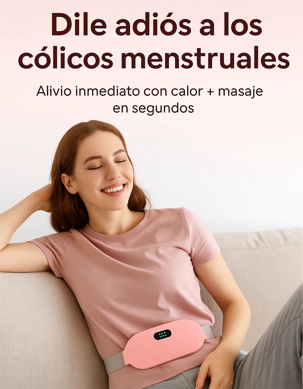 Cinturón de calor y masaje para el dolor menstrual.