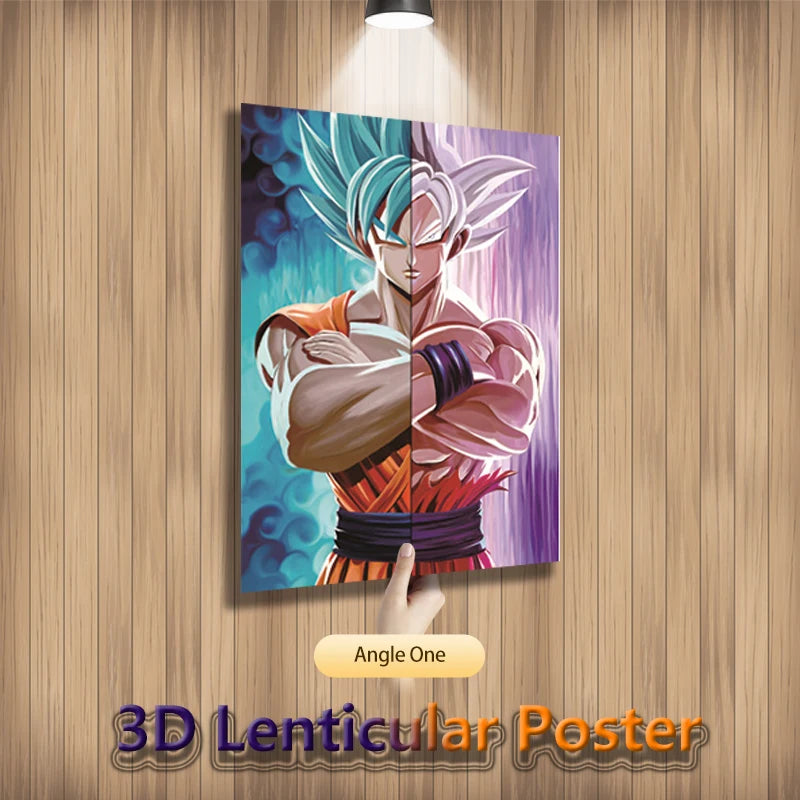 Poster lenticularDragon Ball Z Goku en 3 formas