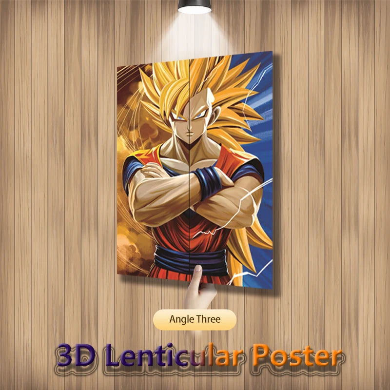 Poster lenticularDragon Ball Z Goku en 3 formas