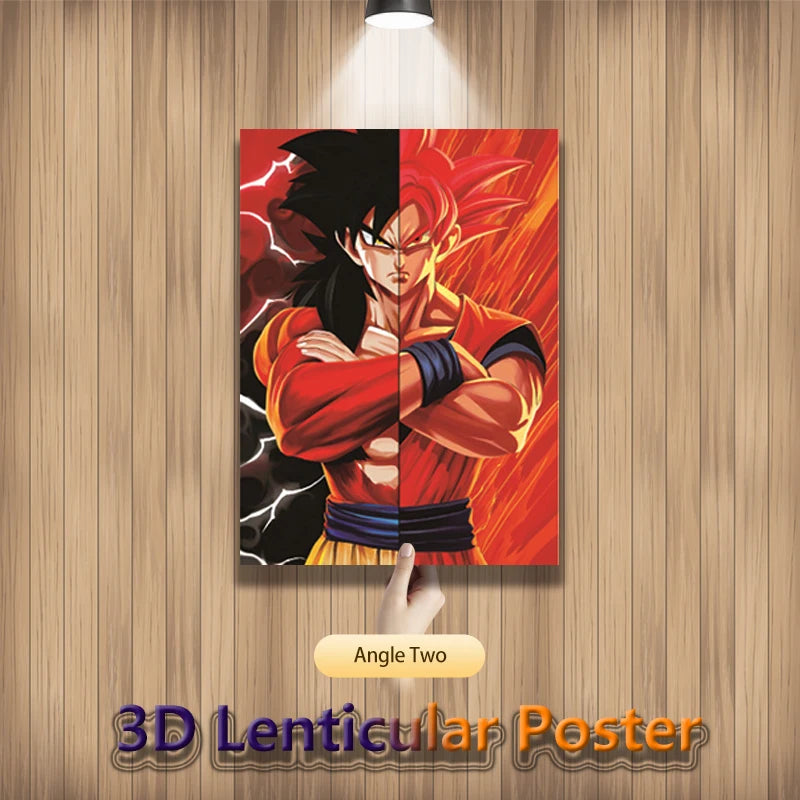 Poster lenticularDragon Ball Z Goku en 3 formas