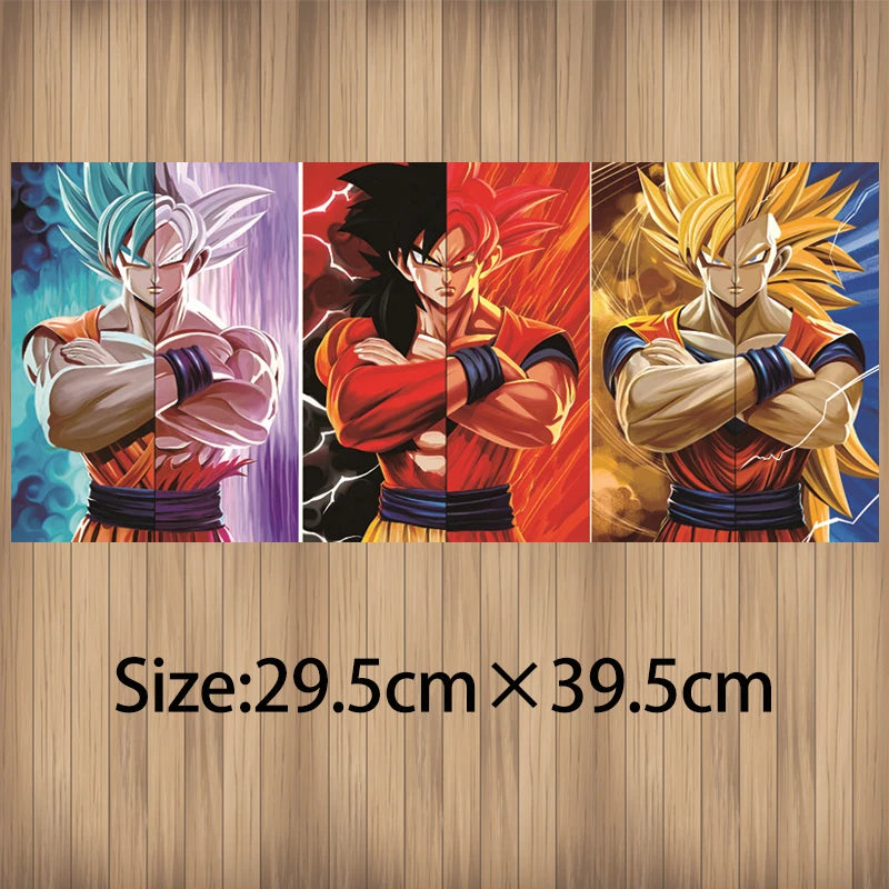 Poster lenticularDragon Ball Z Goku en 3 formas